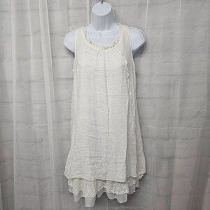 Urban Mango Dress White Lace Mesh Sleeveless Fairy Boho Cottage M